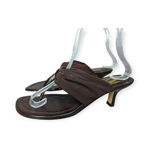 Ann Marino Brown Leather Sole Mule Size 6 1/2M